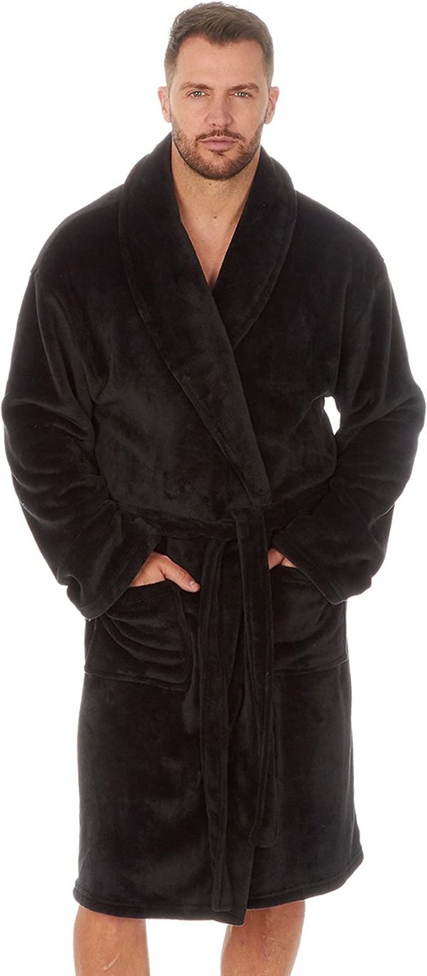 Mens Plus Size Dressing Gown with Shawl Big and Tall up to 5XL
