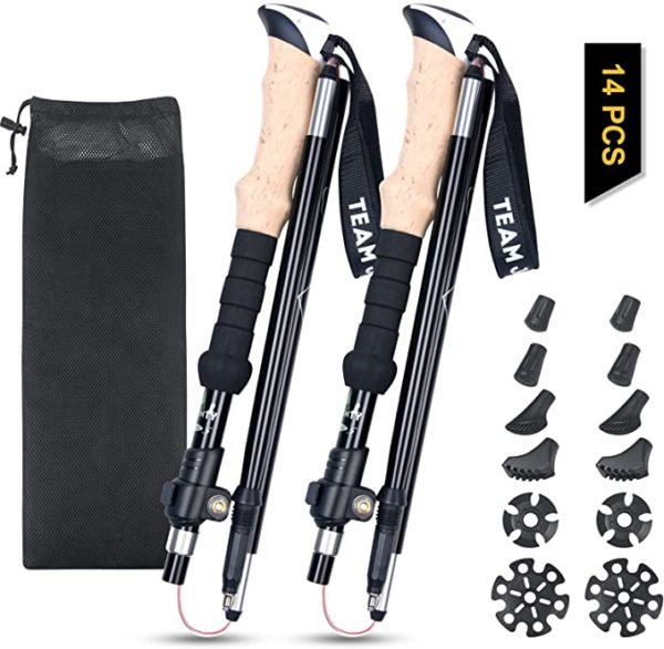 flintronic Collapsible Tri-fold Trekking Pole/Hiking Poles up to 54 inches