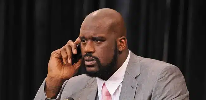 Shaq on the phone